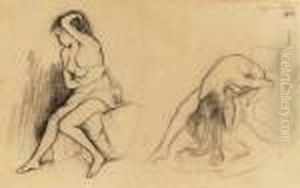 Deux Femmes Deshabillant (recto); And Une Femme Nue (verso) by Suzanne Valadon