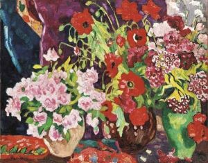 Les Trois Vases De Fleurs by Louis Valtat