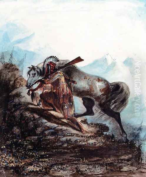 An Indian with the Scalp Lock of His Enemy - view 1