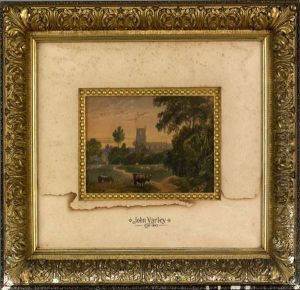 Landscape With Cows In Front Of A Castle Landscape With Cows In Front Of A Castle