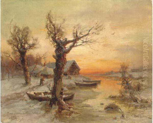 The Riverside At Winter - view 1