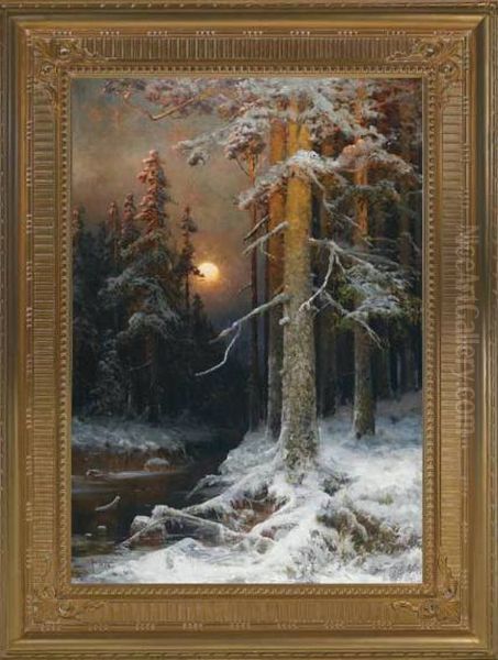 A Moonlit Forest, Winter - view 1
