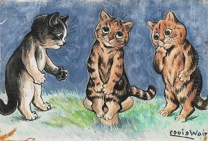 Meeting By Moonlight by Louis Wain
