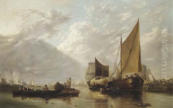 Ships At Anchor In A Dutch Estuary - view 1