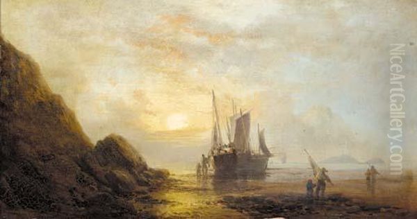 Fisherfolk On The Shore - view 1