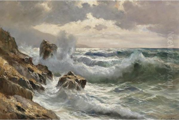 Breaking Waves By Moonlight - view 1