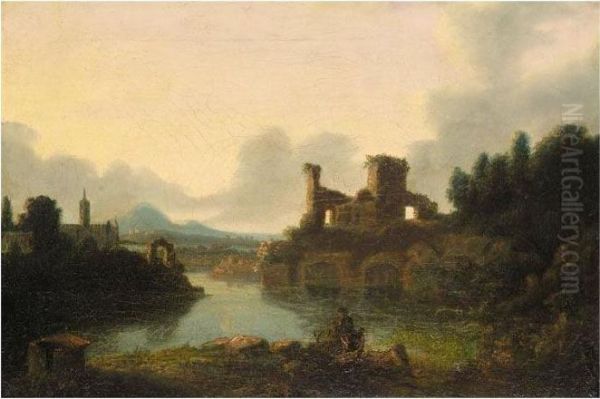 View Of A Lake With Ruins - view 1