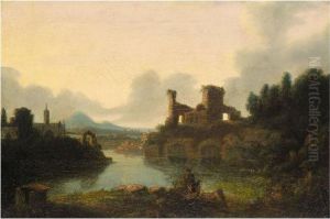View Of A Lake With Ruins by Richard Wilson