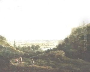 Landscape With Figures And Distant Castle by Richard Wilson