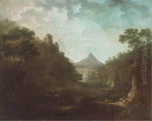 A Wooded Landscape With Travellers - view 1
