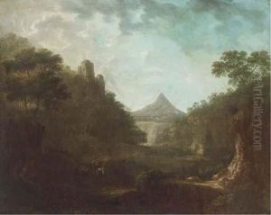A Wooded Landscape With Travellers by Richard Wilson