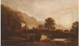 A Temple In An Italianate Landscape by Richard Wilson