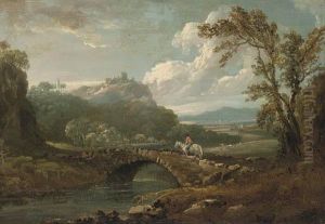A Horse And Rider On A Stone Bridge