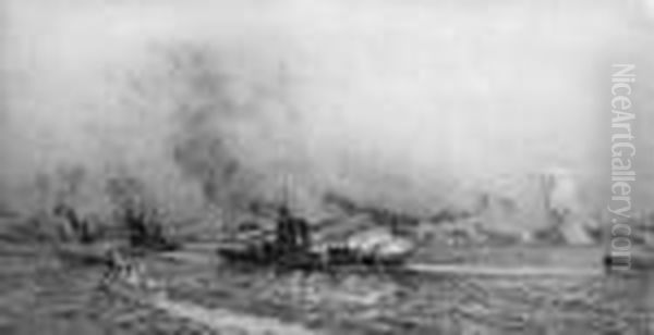 Battle Cruisers In Action At Jutland - view 1