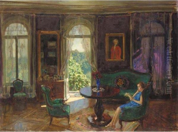 Interior With Lady In Blue - view 1