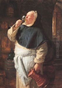 Weintrinkender Monch Weintrinkender Monch