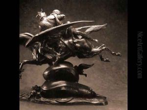 Roger and Angelica on the Hippogriff [detail 1] by Antoine-louis Barye