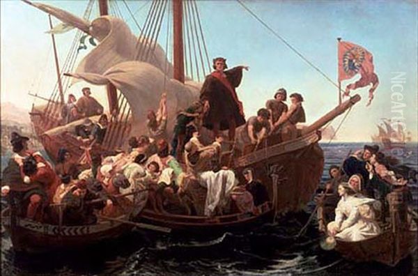 Columbus departure on the Santa Maria - view 1