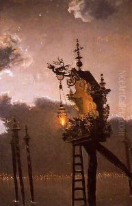 La Laguna de Venecia (Detalle) by Antonio Munoz Degrain