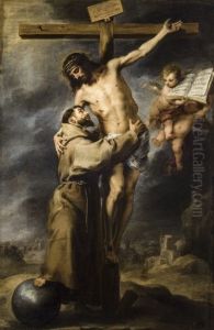 Saint Francis embracing Christ on the Cross by Bartolome Esteban Murillo
