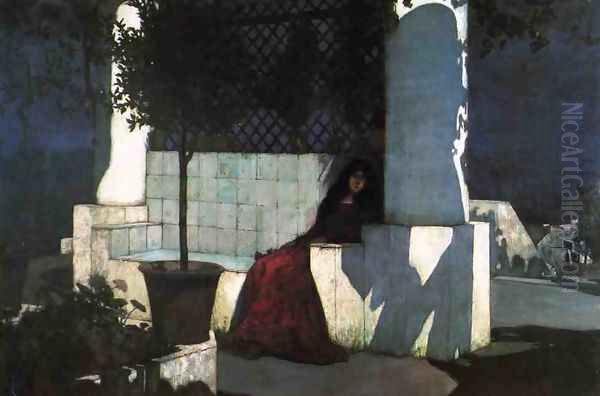 Woman Sitting in the Moonlight - view 1