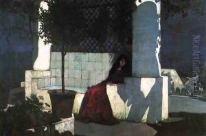 Woman Sitting in the Moonlight by Charles Caryl Coleman