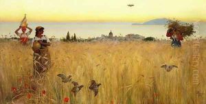 Women in the Wheat Fields, Anacapri by Charles Caryl Coleman