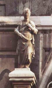 Prophet (left of the Porta della Mandorla) by Donatello (Donato di Niccolo)