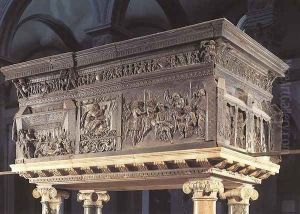 Pulpit on the right by Donatello (Donato di Niccolo)