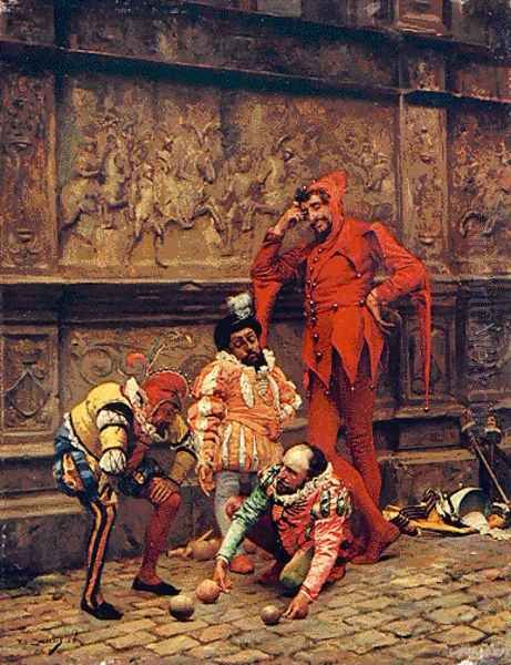 Buffoons playing cochonnet - view 1