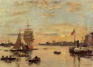 Le Havre, l'avant Port I by Eugene Boudin