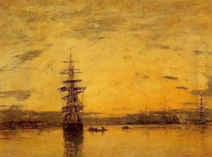 Le Havre - Bassin de l'Eure by Eugene Boudin