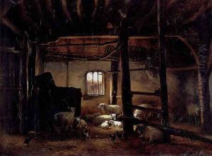 In The Stable by Eugene Verboeckhoven