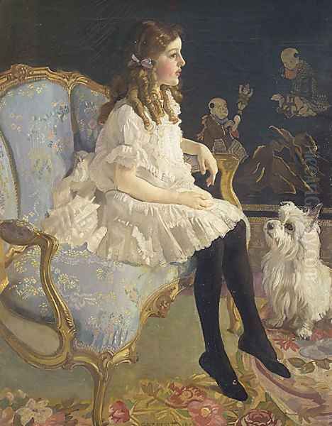 Girl with dog - view 1