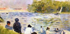 Bathing at Asnieres 7 by Georges Seurat