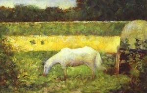 Landscape with a Horse. by Georges Seurat