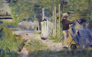 Man Cleaning His Boat by Georges Seurat