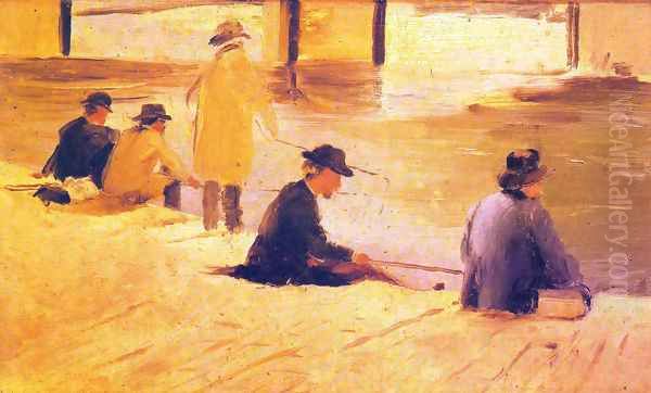 Men fishing in the wharf - view 1