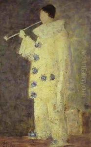 Pierrot with a White Pipe by Georges Seurat