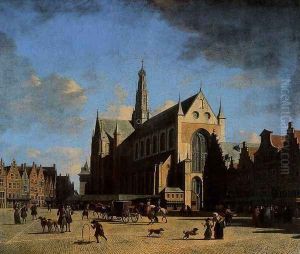 The Place du Groote Markt in Haarlem by Gerrit Adriaensz Berckheyde