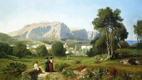 View of the Isle of Capri, Gulf of Naples by Henri-Joseph Harpignies