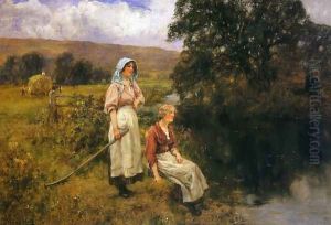 Farm Girls by a Stream Farm Girls by a Stream