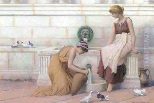 At the Fountain I by Henry Ryland