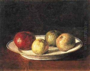A Plate of Apples by Ignace Henri Jean Fantin-Latour