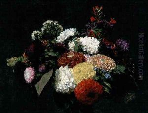 Dahlias 2 by Ignace Henri Jean Fantin-Latour