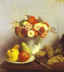 Flowers and Fruit 2 by Ignace Henri Jean Fantin-Latour