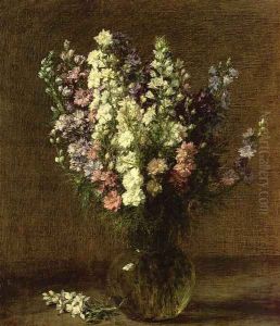 Larkspur by Ignace Henri Jean Fantin-Latour