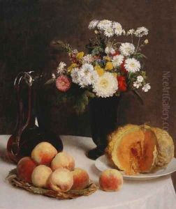 Still Life with a Carafe, Flowers and Fruit