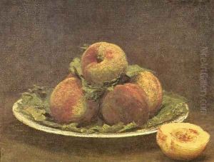 Still life with apricots by Ignace Henri Jean Fantin-Latour