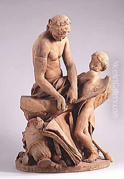 Anacreon arrachant une plume des ailes de l'amour (Anacreon tearing a feather from off the wings of Cupid) - view 1